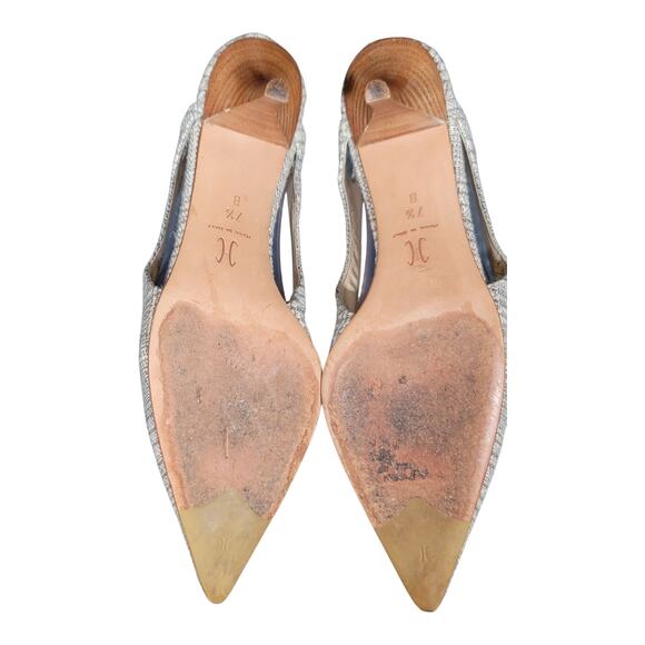 Cole Haan Italian Pointed Toe Kitten Heel  Slingback Beige Women's Size 7.5B - Picture 8 of 9
